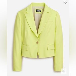 J. Crew Collection Cropped Blazer in Drapey Twill Kiwi